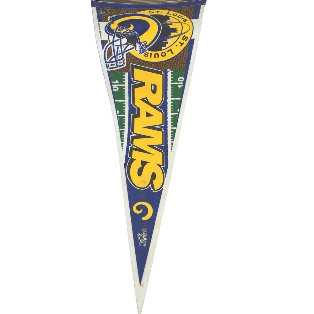 Vintage St. Louis Rams Full‎ Size Pennant Flag 30x12